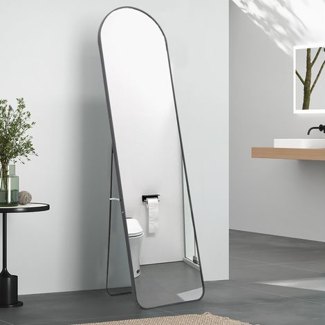 Black 150cm Modern Arched Wall Freestanding Floor Mirror (1/5)