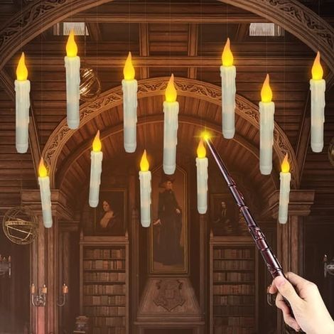 Guirlandes lumineuses flottantes - Lumières LED avec baguette magique, parfaites pour les décorations de Noël, d'Halloween et l'ambiance festive, lot de 20. (1/5)
