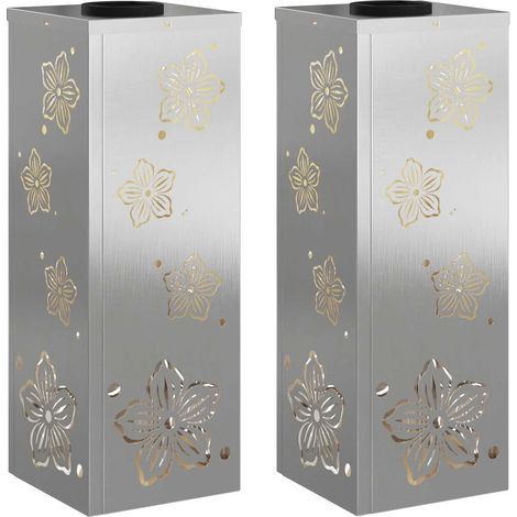 Set di 2 luci da sentiero LED solari dal design moderno 18 x 18 x 50 cm in acciaio inossidabile arrugginito 020052556