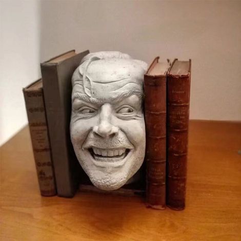 Bookend - Sculpture Tête Humaine - Décor Bureau Étagère - Résine - Pour Halloween - Lot de 1 (1/5)