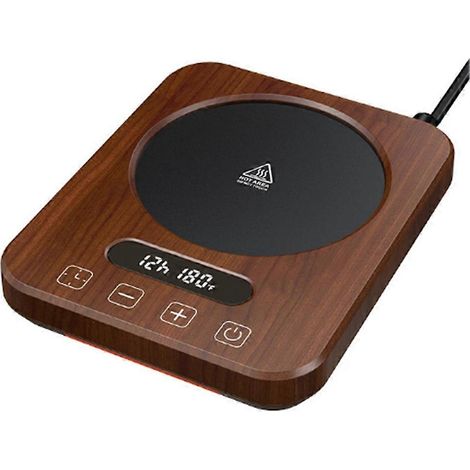Stunden beheizter Untersetzer mit Timer, Isolierung, thermostatgesteuerter Kaffeewärmer, Holzoptik, US-Stecker (1/5)