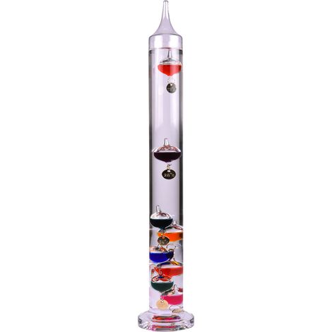 Thermomètre galilée 44 cm – En verre avec liquide coloré – Précision de mesure pour intérieur – Design élégant et décoratif – Table Passion