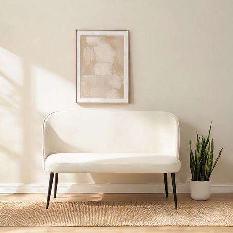 Canapé beige en polyester métal 127 x 63 x 84,5 cm (1/5)