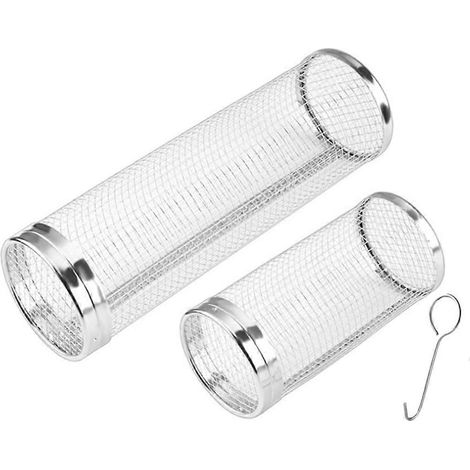 Rollbarer Grillkorb, Grillnetze für Grillgemüse, (groß + klein)