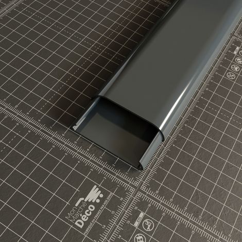 Goulotte TV Cache-Câble Adhésive Arrondie PVC - L. 1,20 m - Anthracite