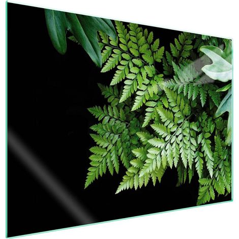 Plaque de protection en verre pour poêle 70x52 Feuille (1/5)