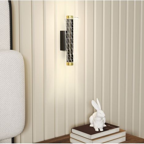 Applique murale LED 30,7x11x10,5 cm en métal noir, dimmable, style moderne pour salon FloraGrace (1/5)