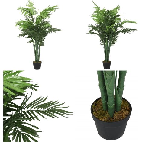 Palmier artificiel 18 feuilles 80 cm vert - Palmier Artificiel - Plante Artificielle - Décoration Intérieure - Décoration Extérieure - Ambiance Tropicale - Home & Living