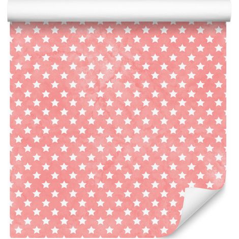 Papier peint Étoiles Corail, harmonieux agencement pour salon et chambre 50x1000 cm (1/5)