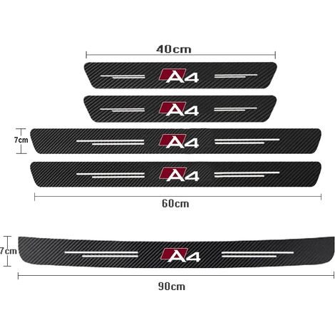 (5 pièces pour A4) Protections de seuil de porte en fibre de carbone pour Audi A4 B6,B8,B7,B9 et B5 (2010-2020-2023) - Accessoires auto (1/3)