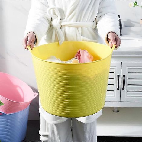 Seau de bain pour enfants en plastique renforcé, seau de douche épais, récipient de baignade robuste, jouet de bain pratique, modèle résistant (1/3)