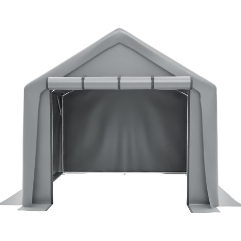 Capanno porta attrezzi 244x241x217 cm grigio scuro con struttura in acciaio zincato (1/5)