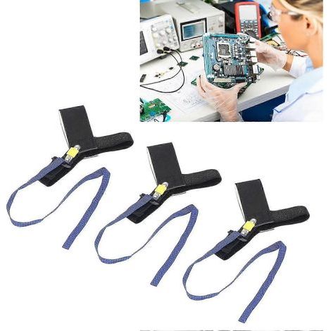 Lot de 3 talonnettes antistatiques ESD réglables (taille unique) – Évacuation de l'électricité statique et prévention des chocs électriques (1/5)