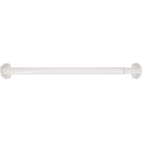 Barre penderie Extensible diamètre 22-25mm, pour Dressing, Placard, visserie Incluse, Montage Facile, Fixation Murale ou Plafond - 60 x 100 cm - Blanc.