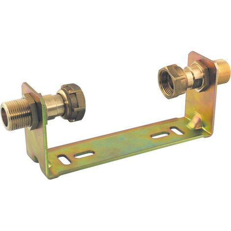 Interplast – Support de compteur d'eau froide taraudé 20/27 (3/4'') – Laiton traité anti-corrosion – Pour compteur 110 mm – Accessoires inclus