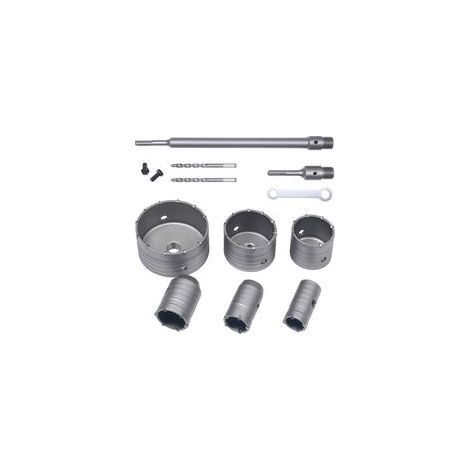 Set de 10 scies cloches béton TCT – Diamètres 35 à 110mm – Pointe carbure de tungstène – Pour perçage précis dans maçonnerie