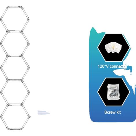 Lumières LED, Design Hexagonal, 6500K Blanc Froid, 5-Hole-B, Autre trou contactez-moi-a (1/2)