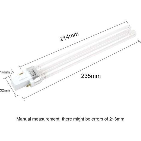 Lampe UVC de rechange, tube UV pour appareil UVC G23 11 Watt, 2 pièces Crezuo (1/3)