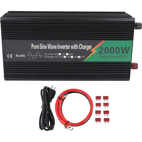 Onduleur 2000W Pur Sinus, Convertisseur DC12V vers AC110V avec Écran, Prise US 110V, Alimentation Stable pour Usage Domestique et Professionnel (1/5)