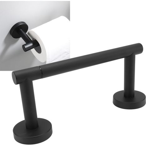 Porte-papier toilette en acier inoxydable 304 pour cuisine et salle de bain, porte-film alimentaire, porte-essuie-tout (noir) (1/5)