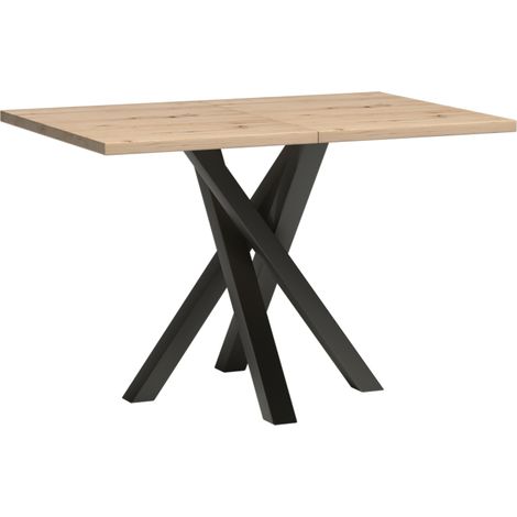 Esstisch ausziehbar 120-160 cm in Eiche mit schwarz CALLAO-161 (1/4)