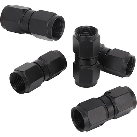 5 raccords d'adaptateur femelle droit pivotant noir en alliage d'aluminium 6AN pour extrémité de tuyau (1/5)