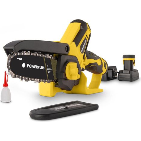 Mini tronçonneuse sans fil POWERPLUS POWXG1045 - 12V - 10cm - 2x batteries 2Ah inclues (1/5)