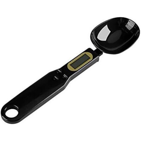 Portable 500g / 0,1g électronique LCD numérique Balance de cuisine avec des aliments cuillères doseuses, balance alimentaire multifonctions, balance de cuisine pour épices & herbes (Noir) (1/5)