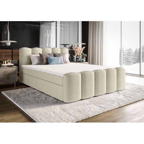 Lit Boxspring Quelle - Crème - 180x200 Cm - Lit Confortable - Lit Moderne - Matelas À Ressorts Bonnell (1/5)