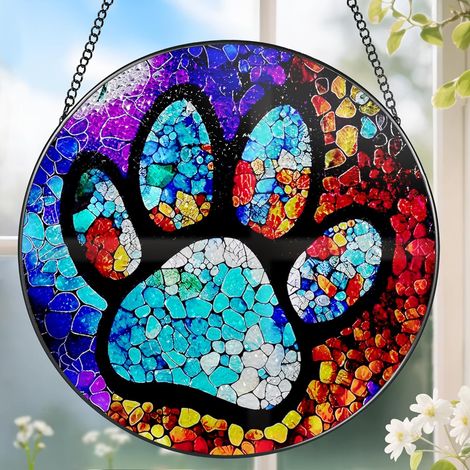 Attrape-soleil 30 cm vitrail – Décoration intérieure pour fenêtre, mur ou porte, idée cadeau Noël femme homme (1/4)