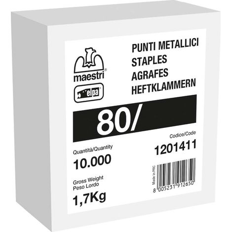 Maestri Punti 80/16 Rocama Roma Punti Metallici 10000 Spille Spillatrice Da Banc