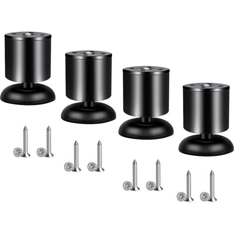 Vierteilige Möbelfüße aus Edelstahl, geeignet für Schreibtische, Sofas, Tische, 80 mm, schwarz (1/5)
