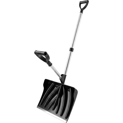 Pelle à Neige Aluminium Portable avec Poignée d'Assistance en D, Lame Large de 45 cm, Manche Amovible, Noir (1/5)