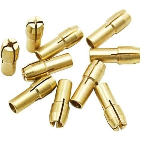 10pcs Brass Drill Chuck Collets 0.5-3.2mm Accessories for Dremel Rotary Tools 4.3mm Shank MUMU (1/4)