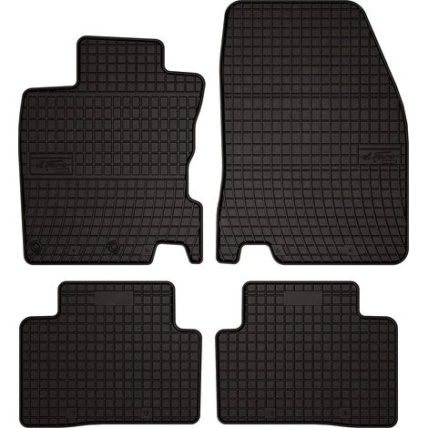 Tapis de sol en caoutchouc pour : Nissan Qashqai II J11 crossover (2013-2021) - noirs, sur mesure (1/5)