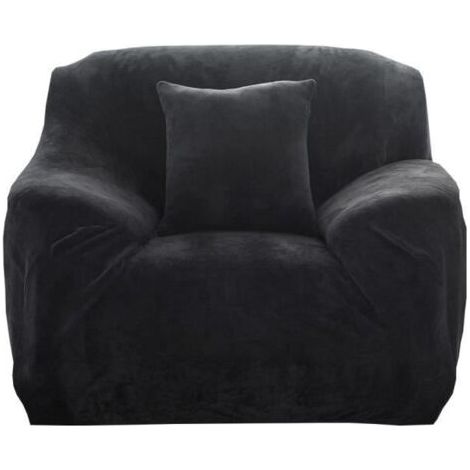 Dehnbarer Samtbezug als Schutzhülle für ein 1-Sitzer-Sofa (90-140 cm) (1/5)
