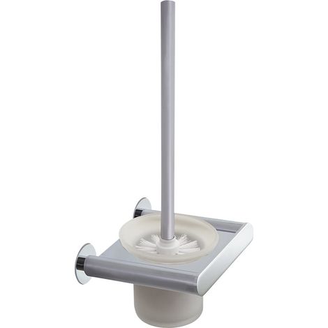 Ramon Soler - Escobillero de Pared con Vaso de Cristal para Baño Inox Cromado (1/2)