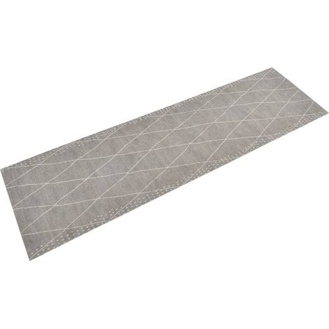 Alfombra de cocina lavable terciopelo dibujo rombos 45x150 cm (1/5)
