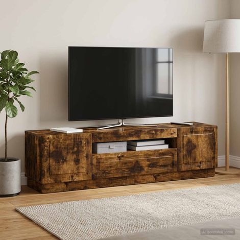 vidaXL Mueble de TV LED Roble Ahumado Madera de ingeniería (1/5)