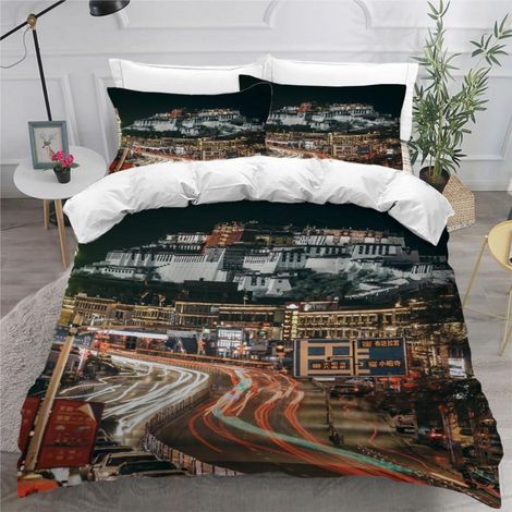 Bettwäsche-Set 155x220 cm mit 2 Kissenbezügen 80x80 cm, Mikrofaser, Reißverschluss