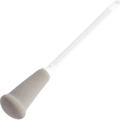 Brosse éponge blanche à long manche - Nettoyage - Dimensions : 30 x 5 cm - et brosse détachante à long manche pour thermos et bouteilles d'eau - Convient aux thermos et bouteilles d'eau (1/5)