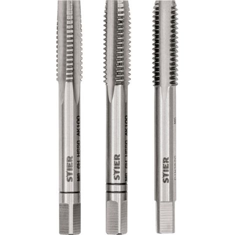 Jeu de 3 tarauds main STIER DIN 352 HSS-G M8
