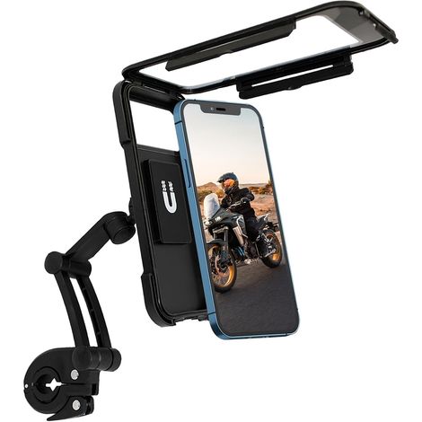 1 Support Téléphone Moto, Rotation 360°, Étanche IPX6, Anti-vibration, Guidon 22-28mm, Smartphone 4,7-7 pouces (1/5)