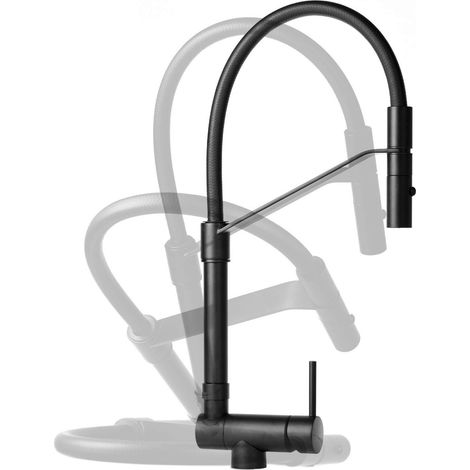 Mezclador de fregadero de cocina Underfinestra, color negro mate Gattoni Rubinetterie 6015065NO Negro mate