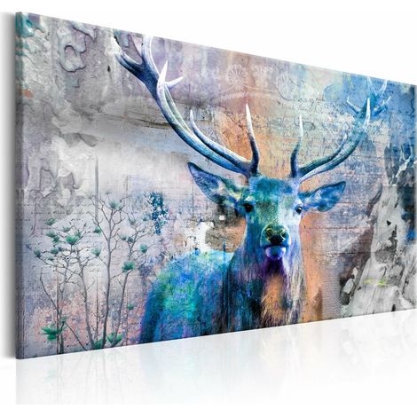 Tableau cerf bleu - 120 x 80 cm (1/4)