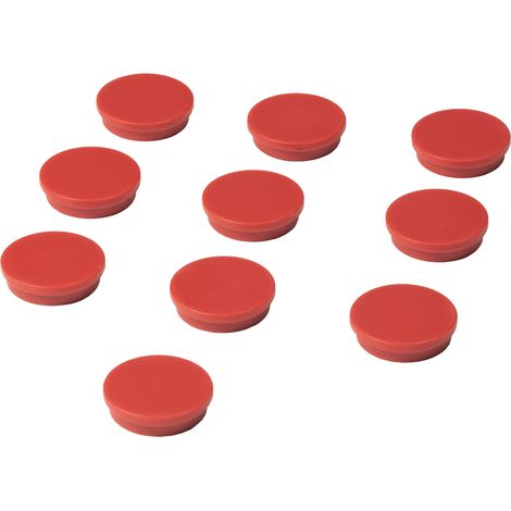 Whiteboard-Magnete - 30 mm - Rot - Set - 10 Stück (1/2)