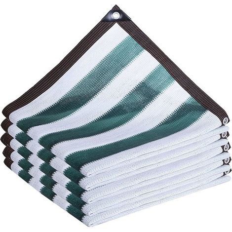 YMYNY Filet D'Ombrage Rayé Vert, Auvent, Taux D'Ombrage 85%, RevêTement De Terrasse Perforé éPais Et Dense, Pergola Ou Pavillon, Toile D'Ombrage Respirante (3mx6m/9.8ftx19.7ft) (1/5)