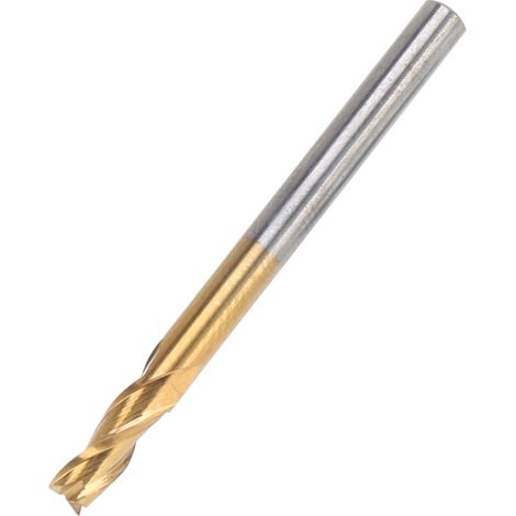 Fraise à bout plat à 3 dents, 3,1753,175840 mm, plaquée titane. (1/5)