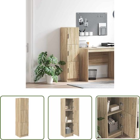 Holz Highboard - Highboard Sonoma-Eiche 31,5 x 32 x 122,5 cm (1/5)
