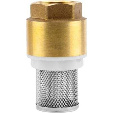 Clapet de pied en laiton : clapet anti-retour, 32 mm (G 1 pouce) – filetage pour raccordement aux pompes, y compris crépine d'aspiration, cône de soupape et joint-Karteo (1/4)